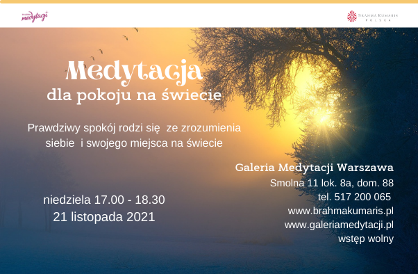 Medytacja dla pokoju na świecie w Warszawie. Galeria Medytacji w Warszawie @ Galeria Medytacji w Warszawie
