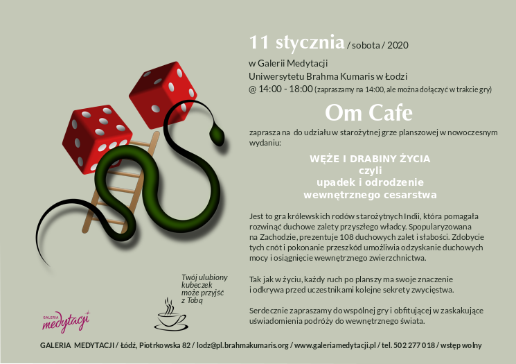 Gra „Węże i drabiny” w Om Cafe w Łodzi @ Galeria Medytacji w Łodzi