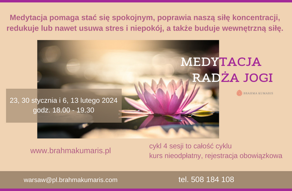 Kurs Medytacji radża jogi w Warszawie @ Ośrodek Brahma Kumaris w Warszawie
