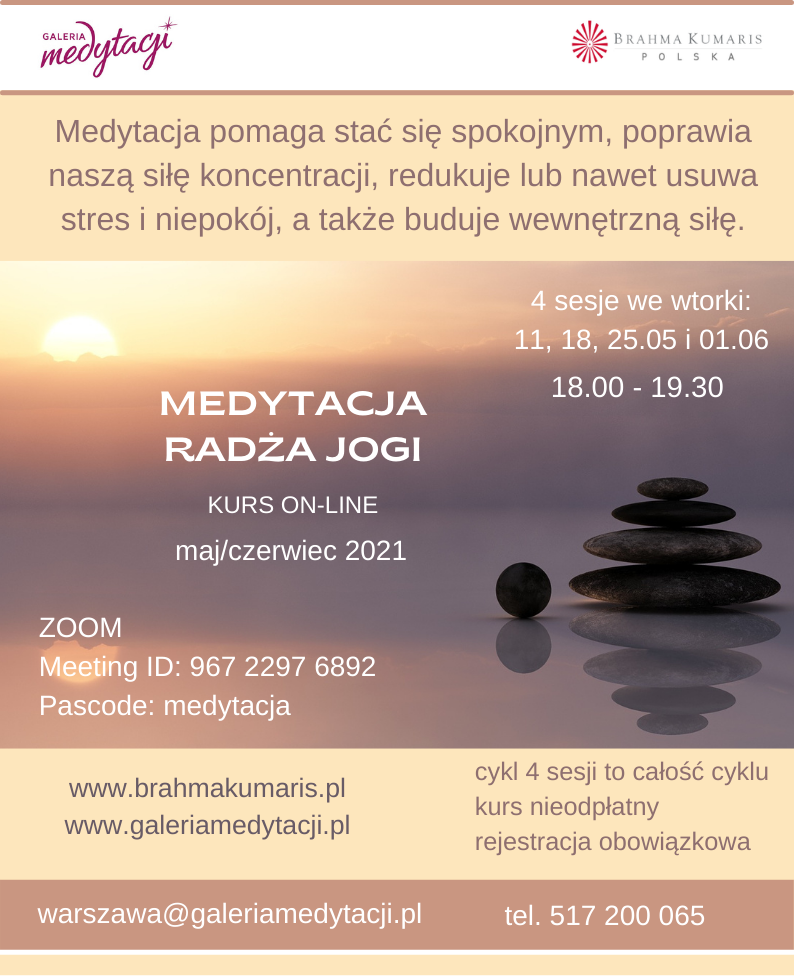Kurs medytacji radża jogi - online @ wydarzenie online